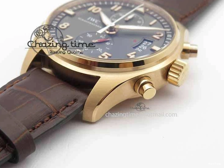 MIROTIME 0725 Pilot Chrono RG 3878 V6F Best Edition Gray Dial On Brown Leather Strap A Contemporary 7254